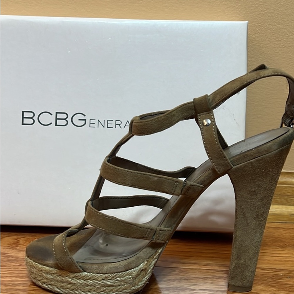 BCBGeneration Women's Tan Strappy Heels
